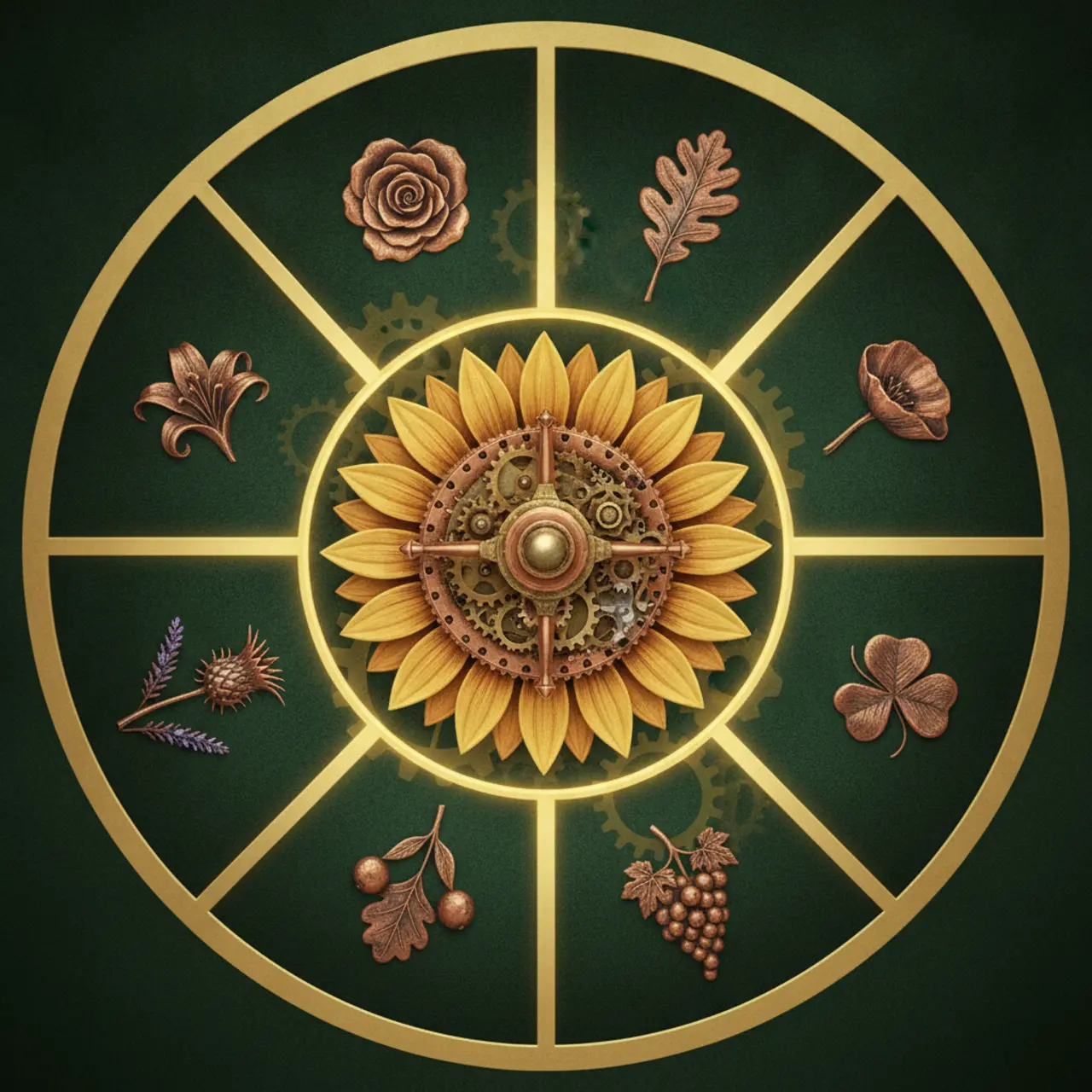 Roda mecânica do Girassol Dourado